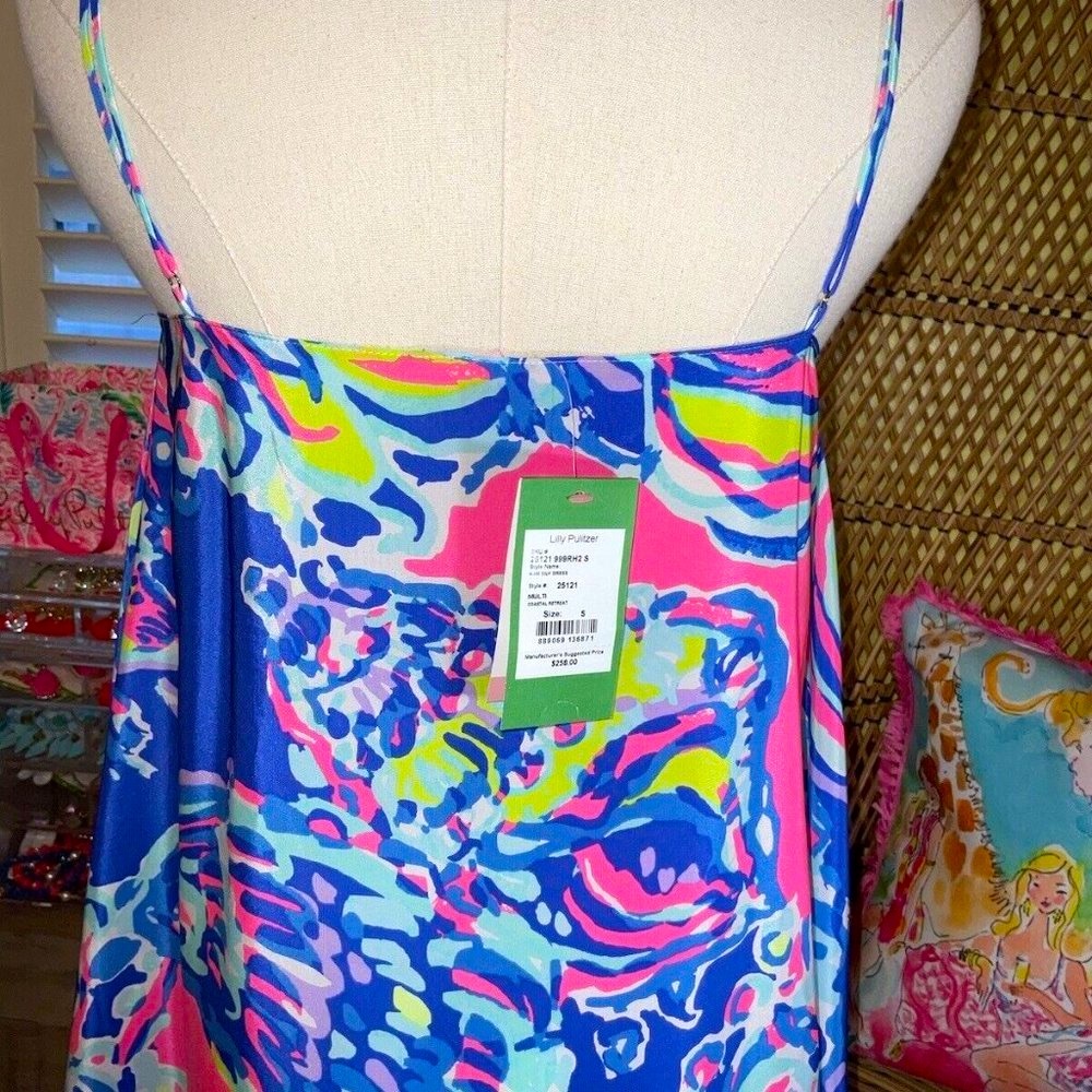 Lilly Pulitzer NWT 🦄 Kimi Silk Dress 🦄 Coastal Retreat Size XXS Holy Grail! - Picture 11 of 15